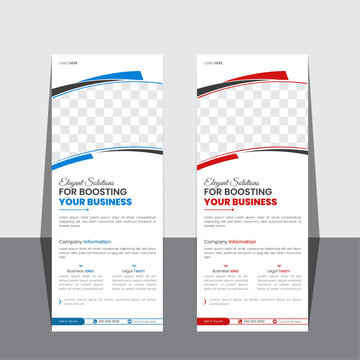 Creative vector business roll up or stand banner design template
