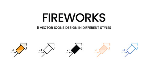 Fireworks icons set vector stock illustration