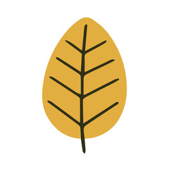 Autumn leaf in flat style on white background, vector illustration.