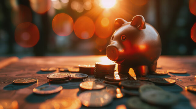a money piggy bank. International Credit Union Day