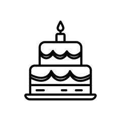 cake line icon, isolated background