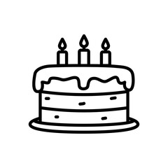 cake line icon, isolated background