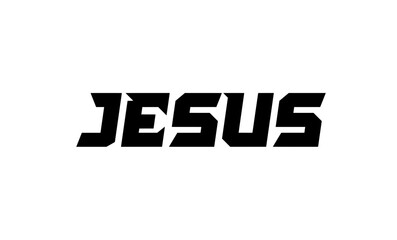 Jesus Name - Modern Style Text Isolated on Transparent Background for Decorative Designs or Print on Demand - Vector Illustration