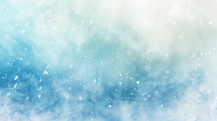 Obraz premium A snowy abstract background with a gentle snowfall effect, featuring soft, falling snowflakes against a gradient of white to light blue. The peaceful design evokes a sense of calm.
