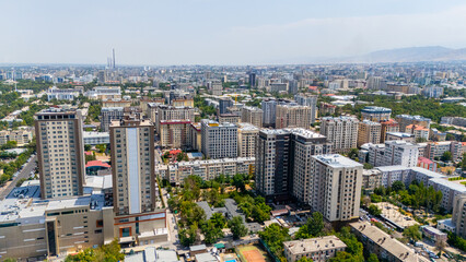 Fototapeta premium Aerial View of Bishkek with Landmarks