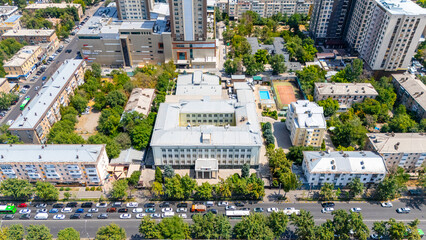 Aerial View of Russian Embassy Building in Bishkek