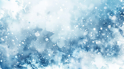 Obraz premium A snowy abstract background with a watercolor effect, featuring soft, blended shades of white and blue. The artistic design adds a dreamy and serene feel.