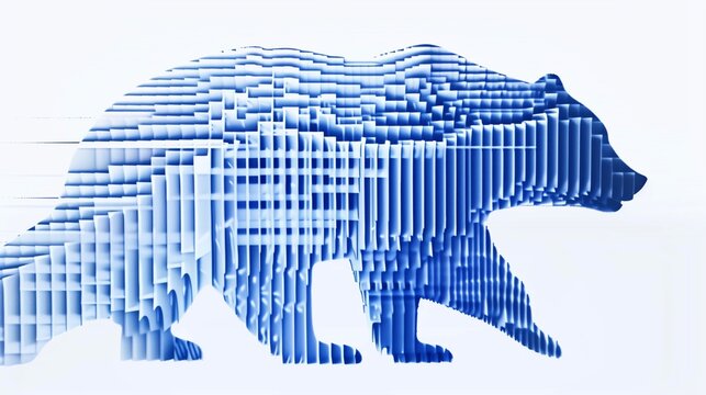 Abstract bear made of blue lines representing data, symbolizing Polars data analysis in Python.