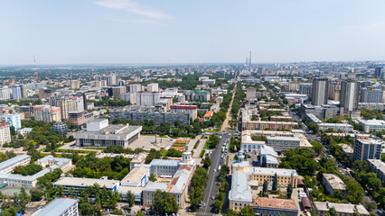 Aerial View of Bishkek with Landmarks