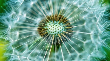 Close up of Lovely Dandelion Sphere and Blooms during Spring