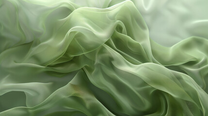 An olive abstract background with a light, airy chiffon texture. The flowing fabric adds a delicate and ethereal feel.