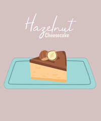 Cute Illustration with Hazelnut Cheesecake Taste