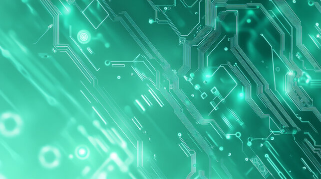 A mint abstract background showcasing a digital circuit pattern in shades of mint. The modern design adds a futuristic and tech-inspired feel.