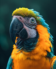 Obraz premium blue and yellow macaw generate by AI
