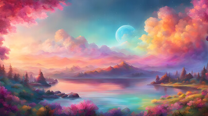 Serene Glassmorphism Landscape