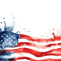 American flag is on a white background with empty blank copy space textspace Vector illustration