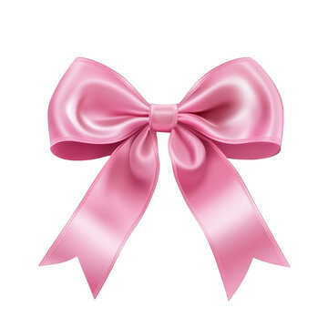recommend clip art: Pink satin bow with central knot and flowing ribbons isolated on transparent background on a transparent background