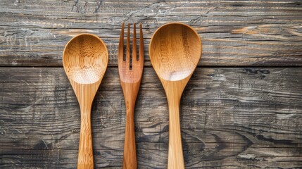 Craft with wooden spoon and fork