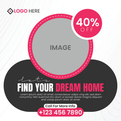 Real estate house social media post or square flyer template Instagram post facebook post