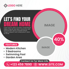 Real Estate Social Media Post Template Banner Design Home Sale House Sale Promotional Banner