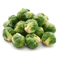 Fototapeta premium a pile of brussel sprouts on a white background