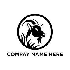 Goat head silhouette vector logo Goat logo icon vector design Goat Circle logo design illustrator design Creative Goat logo design Goat icon modern company logo