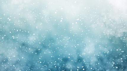 Obraz premium A snowy abstract background with a gentle snowfall, featuring soft, falling snowflakes against a gradient of white to light blue. The peaceful design evokes a sense of calm.
