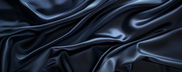 Fototapeta premium Dark navy blue backdrop with a smooth, satin-like finish, reflecting light subtly and elegantly.