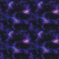 Obraz premium Space universe seamless pattern digital illustration. Space galaxy with stars and nebulae concept background. Cosmic creative poster. Cosmos digital illustration. AI artwork. 
