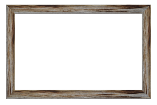 Wood picture frame isolated on transparent background, PNG File