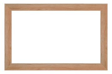Wood picture frame isolated on transparent background, PNG File