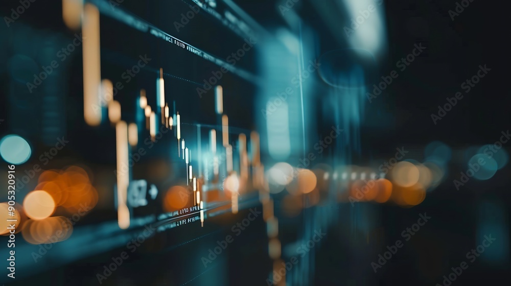 Poster rate exchange trader graph chart economic growth business in the stock market index fund concept of trade forex digital technology online Buy and sell stocks strategy analysis investor : Generative AI