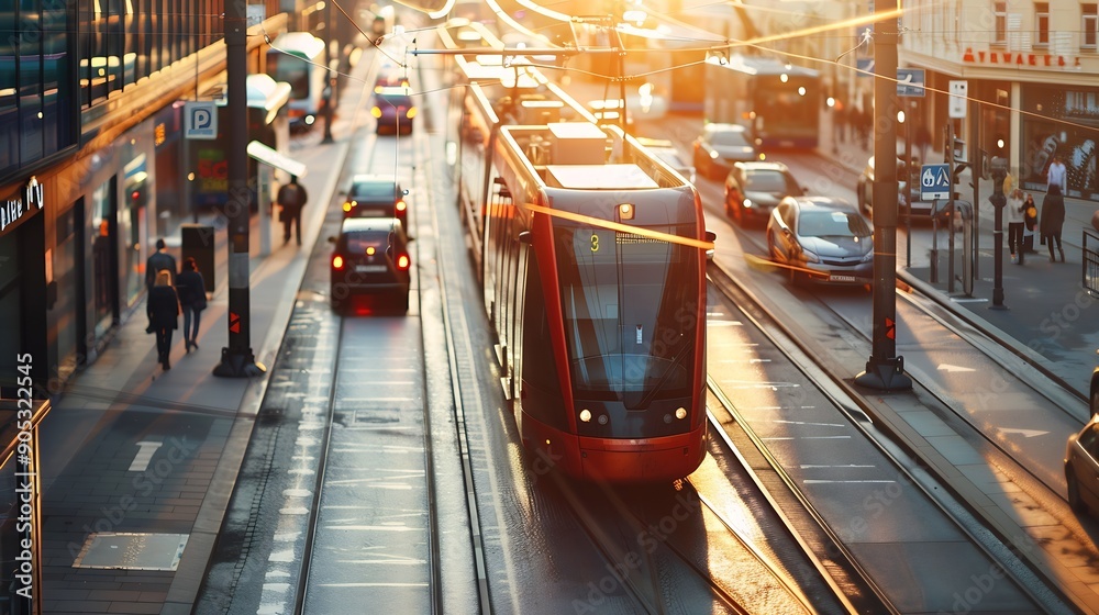 Aufkleber urban transport and network wide angle visual for banners or advertisements : generative ai
