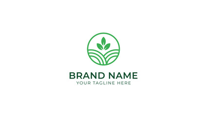 Agriculture Green Farm logo design template in vector