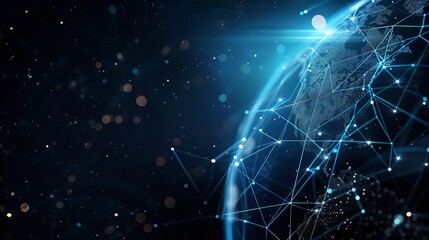 Global business network digital technology data exchange concept Business Intelligence and cloud computing digital marketing data processing and blockchain technology management : Generative AI