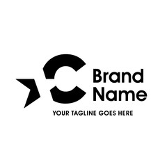 Simple and Memorable Initial C Star Logo