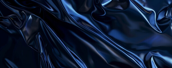 Fototapeta premium Dark navy blue background with a glossy, smooth texture, reflecting light beautifully.