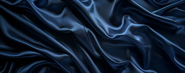 Fototapeta premium Dark navy blue backdrop with a smooth, satin-like finish, reflecting light subtly and elegantly.