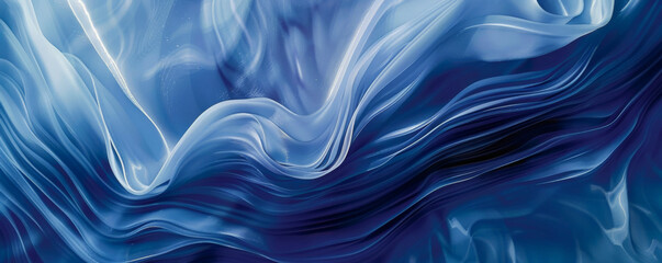 Obraz premium A rich sapphire background with soft, flowing lines and curves in various shades of blue and white, giving a sense of organic movement and fluidity.