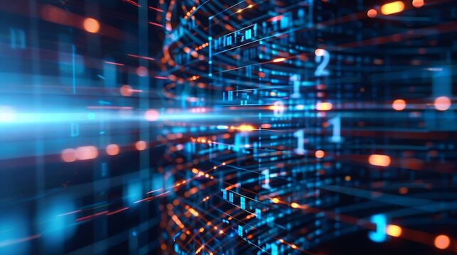 Digital transformation technology strategy  System engineering Binary code Programming adoption of technology in business in the digital age Digital transformation concept : Generative AI