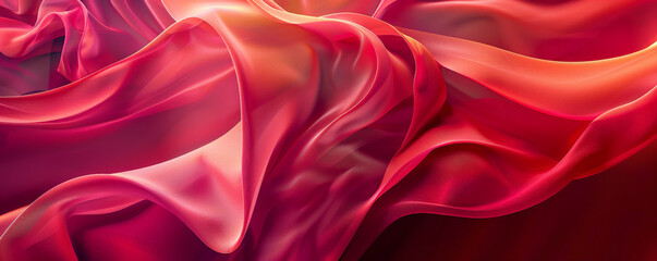 Fototapeta premium Vivid scarlet abstract backdrop with organic, flowing shapes and soft gradients, evoking a sense of harmony and balance.