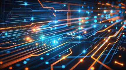 Futuristic Blue Circuit Board Technology Background