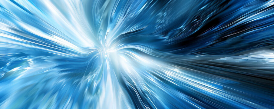 A bold sapphire background with dynamic, radiating lines in contrasting colors like white and black, creating a sense of energy and movement.