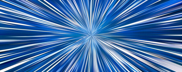 A bold cobalt background with dynamic, radiating lines in contrasting colors like white and black, creating a sense of energy and movement.