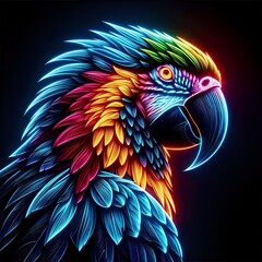 Obraz premium Luminous Flight: The Neon Animal