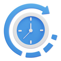 3D illustration of blue repeat time 