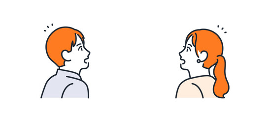 気付く若い会社員のシンプルなベクターイラスト素材