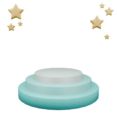 3d illustration award stand on white