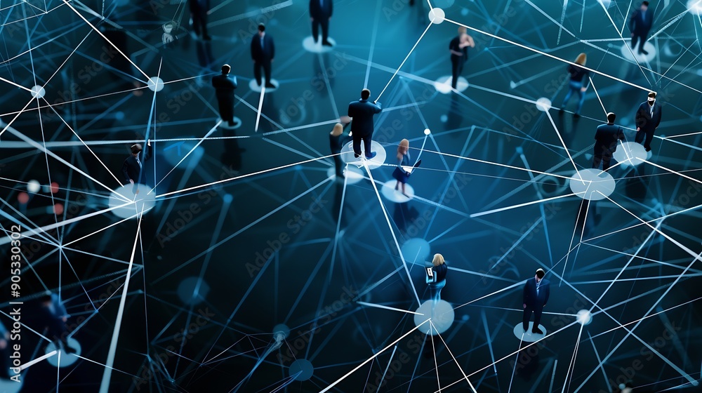 Poster Business communication network concept Software as a service Digital transformation : Generative AI