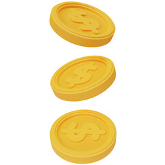 3D Dollar Coin